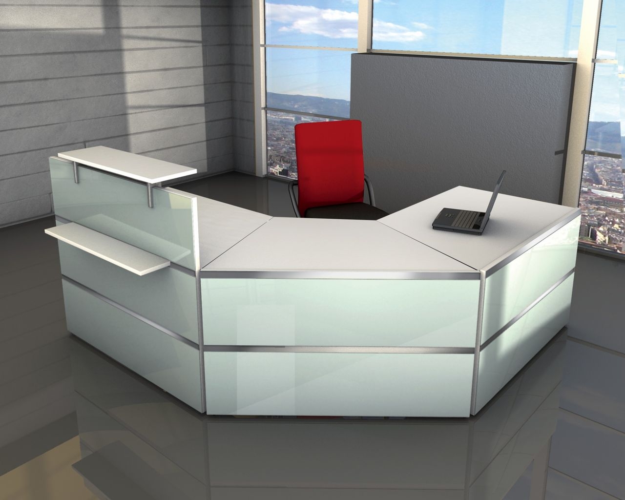 Empfangstisch ATLANTIS Mit 2 Schr gen Seiten B X H X T 1 350 