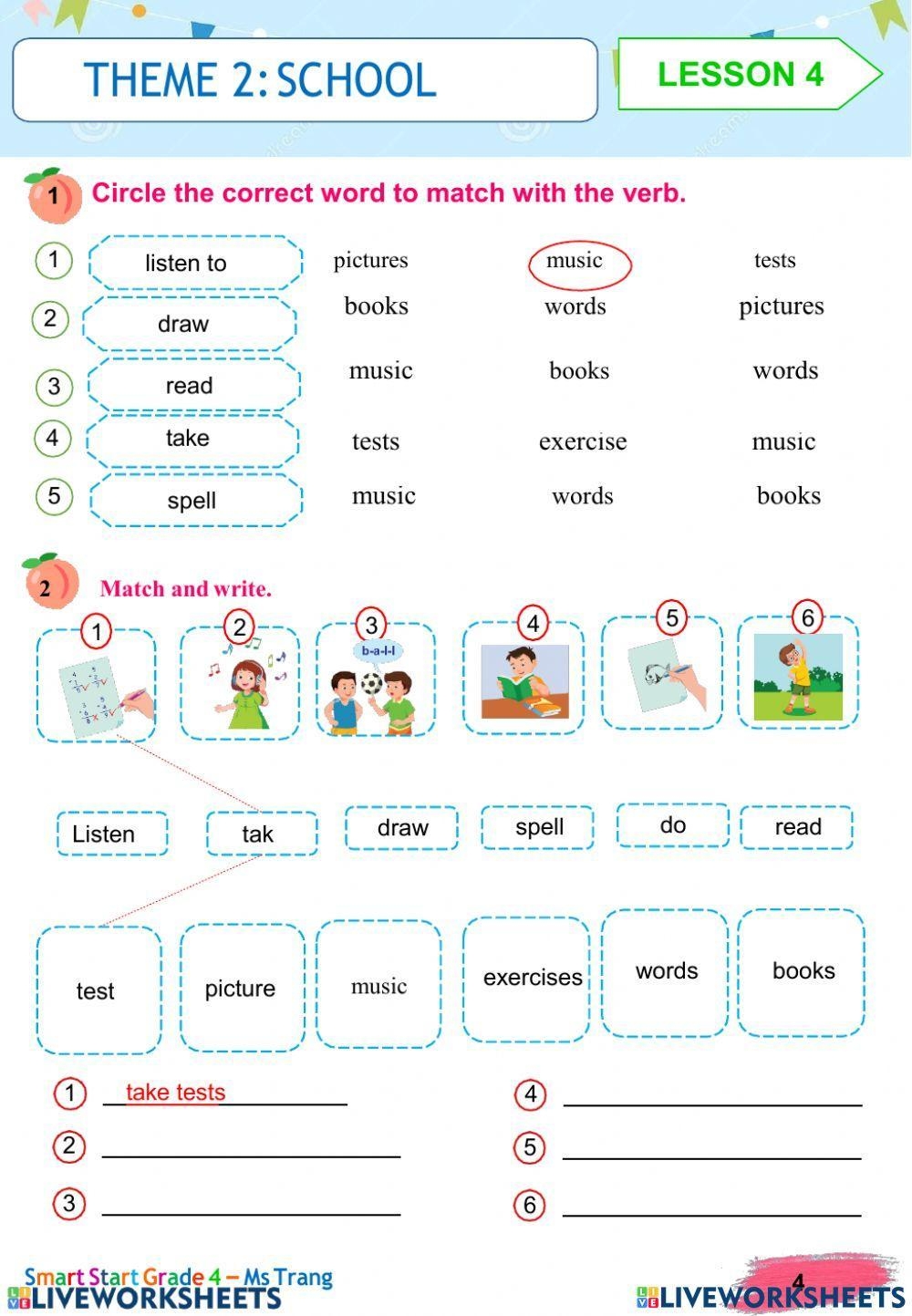 Printable English Worksheets For Grade 4