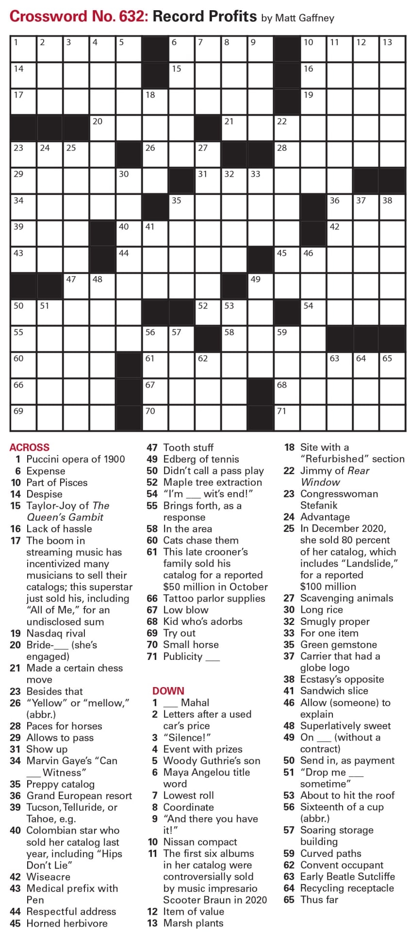 Eugene Sheffer Crossword Puzzles Printable