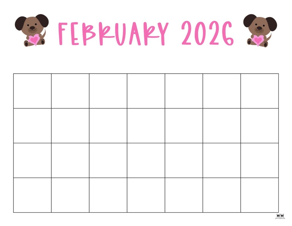 Blank February 2026 Calendar Printable Free Download