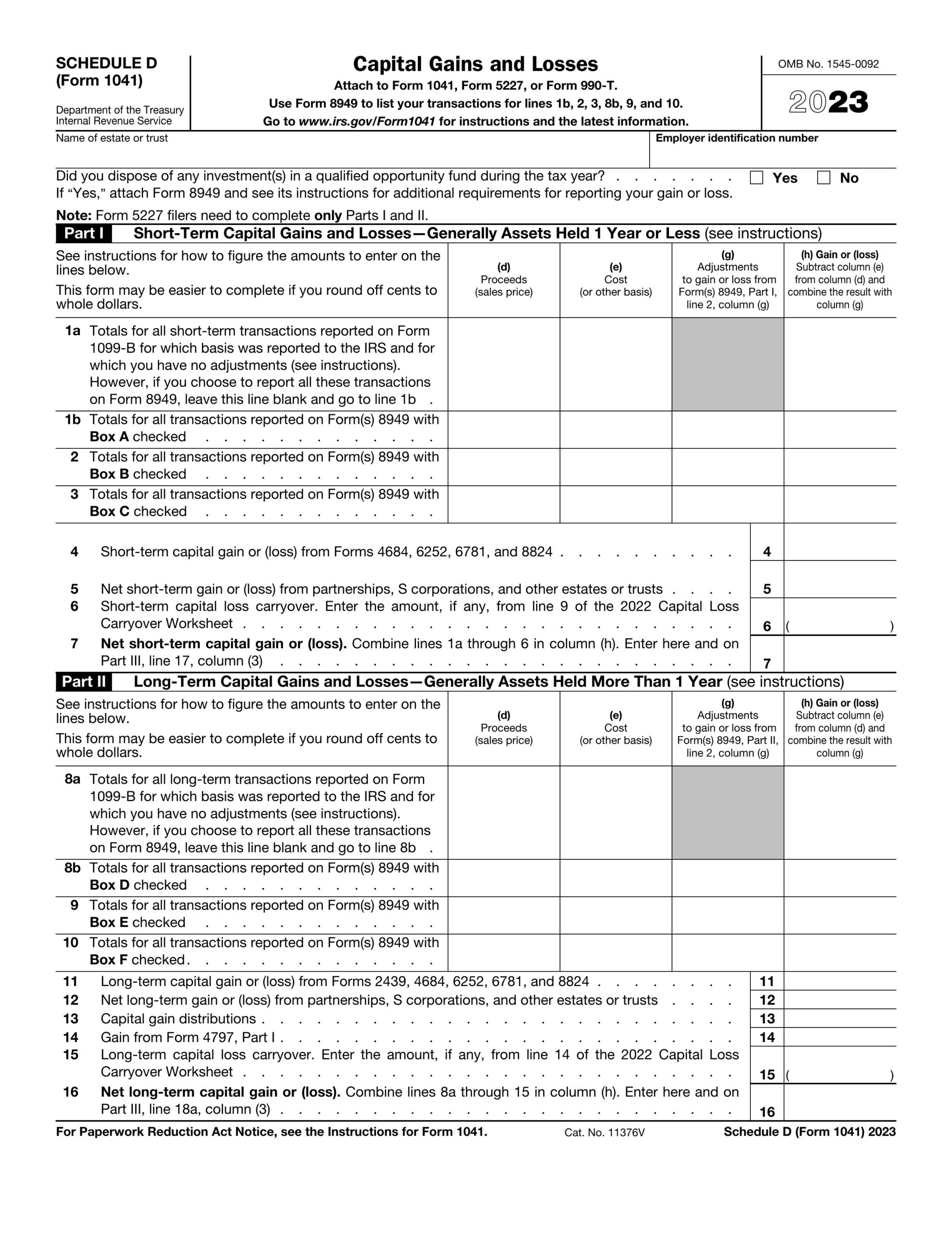 Fill Schedule D 2024 2025 Create Edit Forms Online