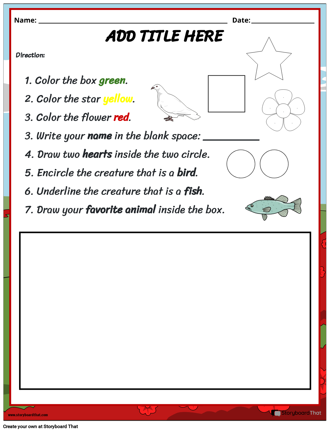 Free Printable Following Directions Worksheets For Third Grade