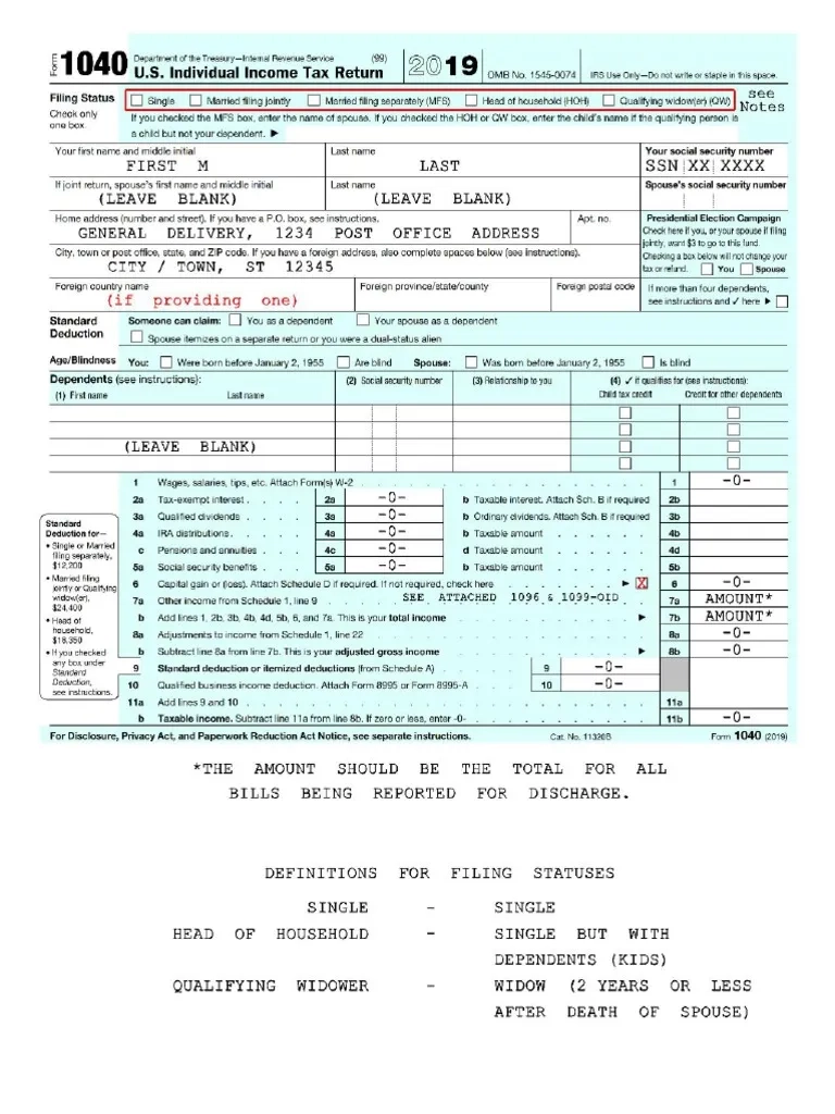 Irs Form 1040 Schedule 1 2019 Pdf