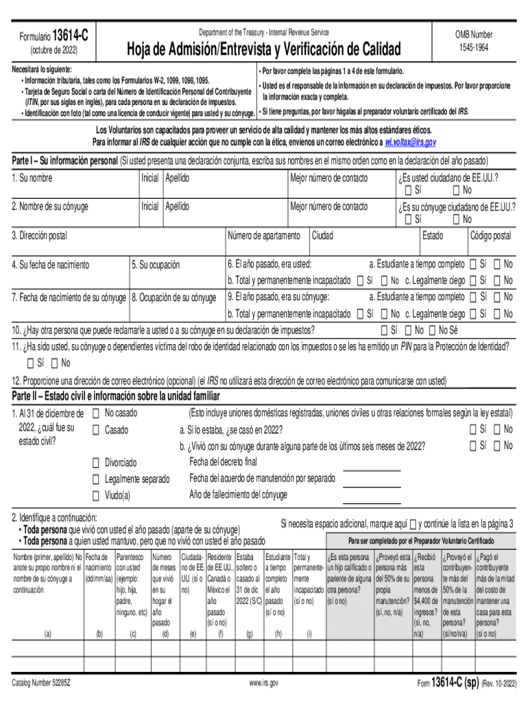 Form 13614 C Fill Online Printable Fillable Blank Fill Out 