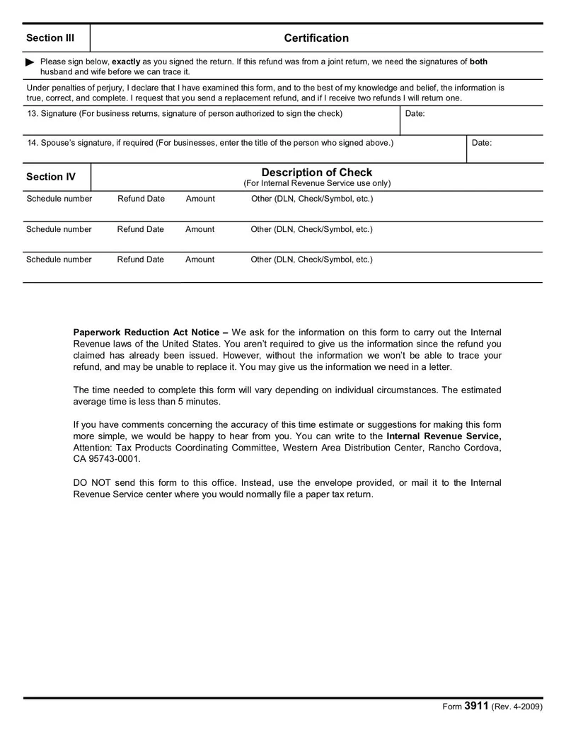 Irs Form 3911 Fillable Pdf