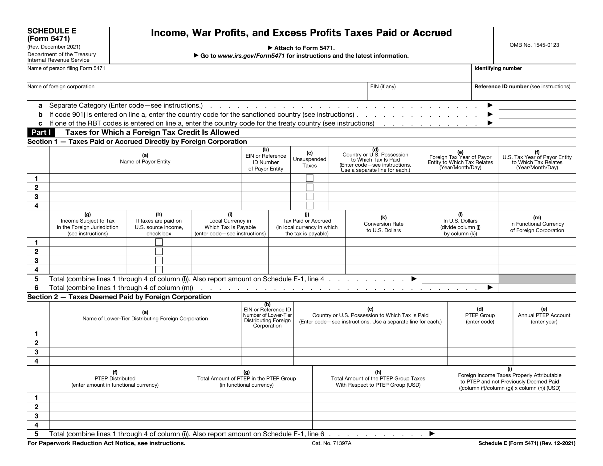 Form 5471 Schedule M Instructions 2024