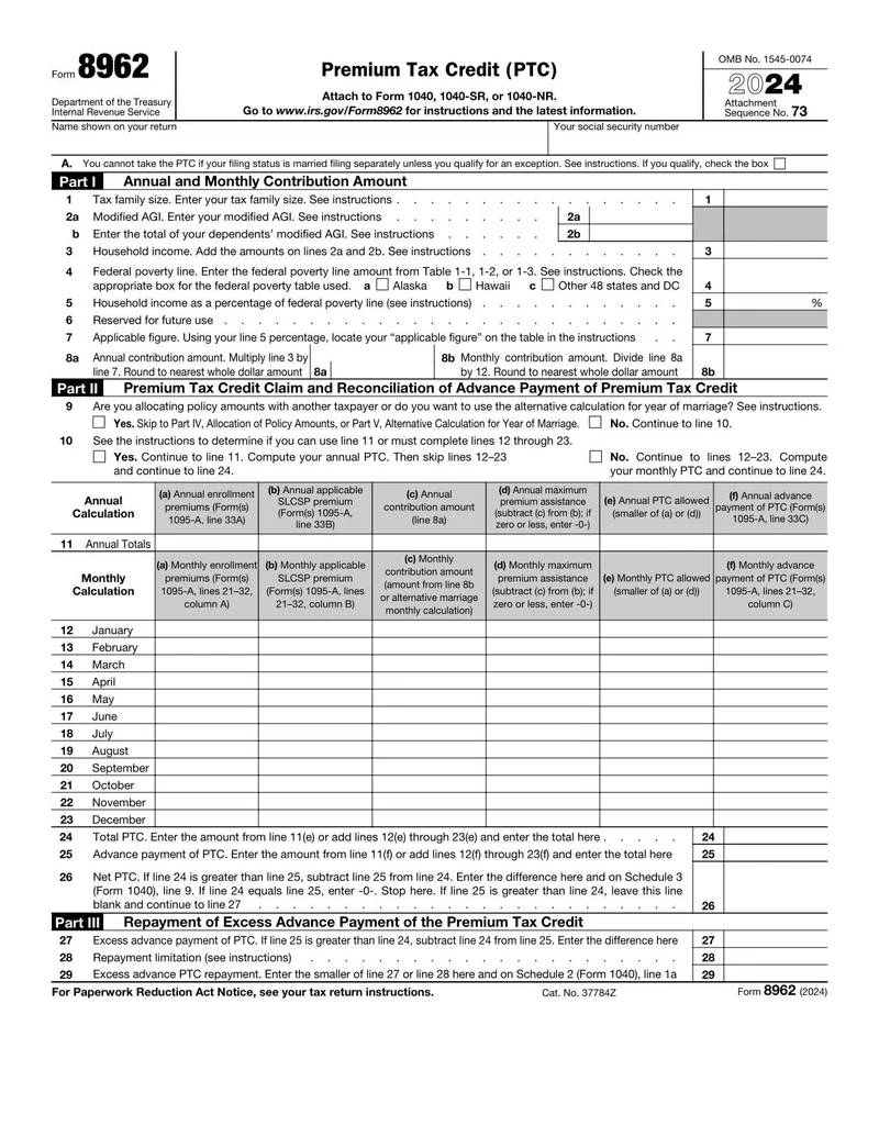 Form 8962 Fill And Sign Online With Lumin