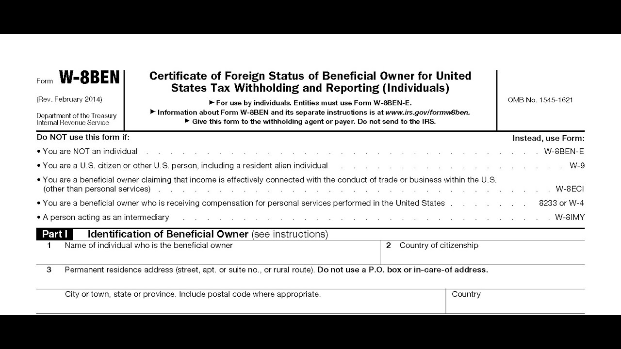 W8 Form 2025 Irs
