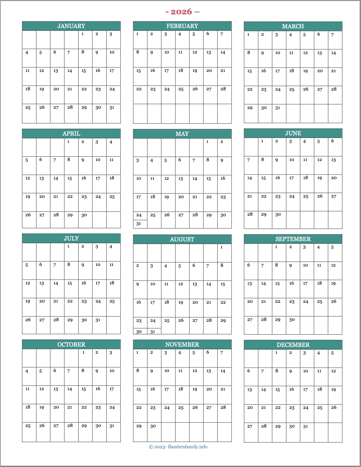 Free Printable Weekly Calendar 2026