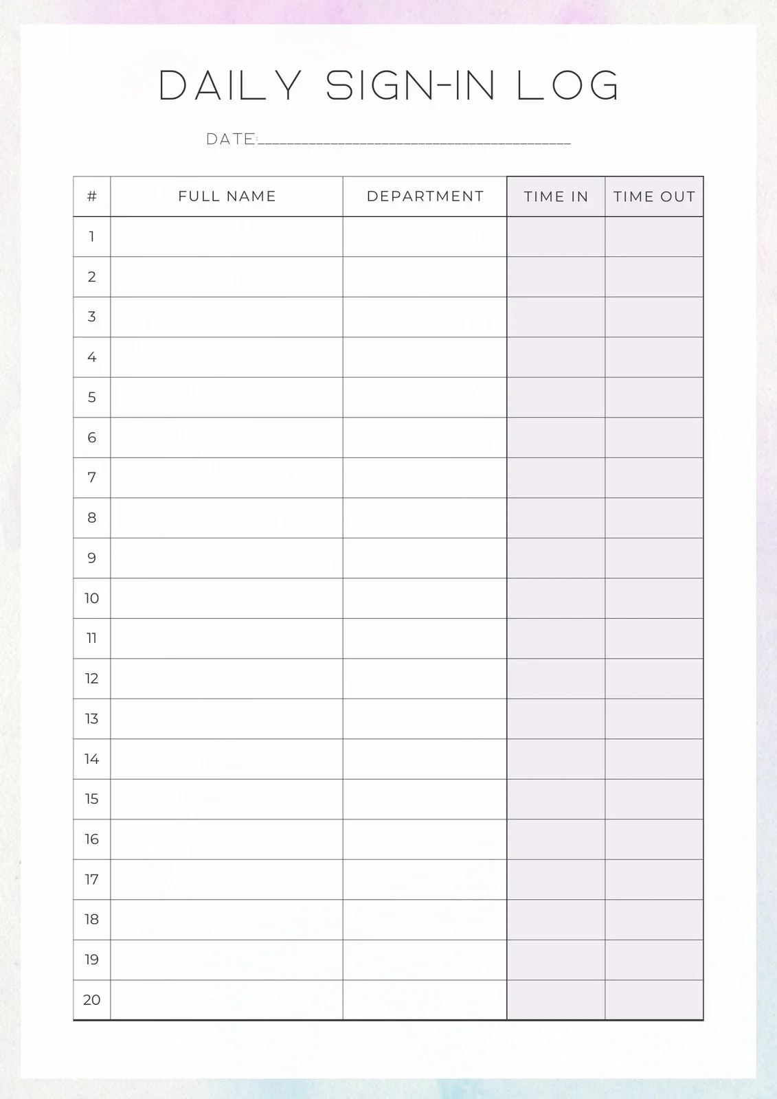 Printable Paper Logs