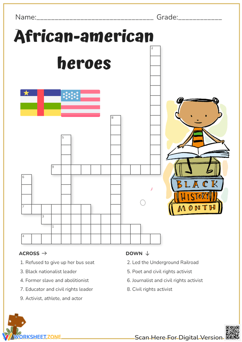 Black History Crossword Puzzle Printable