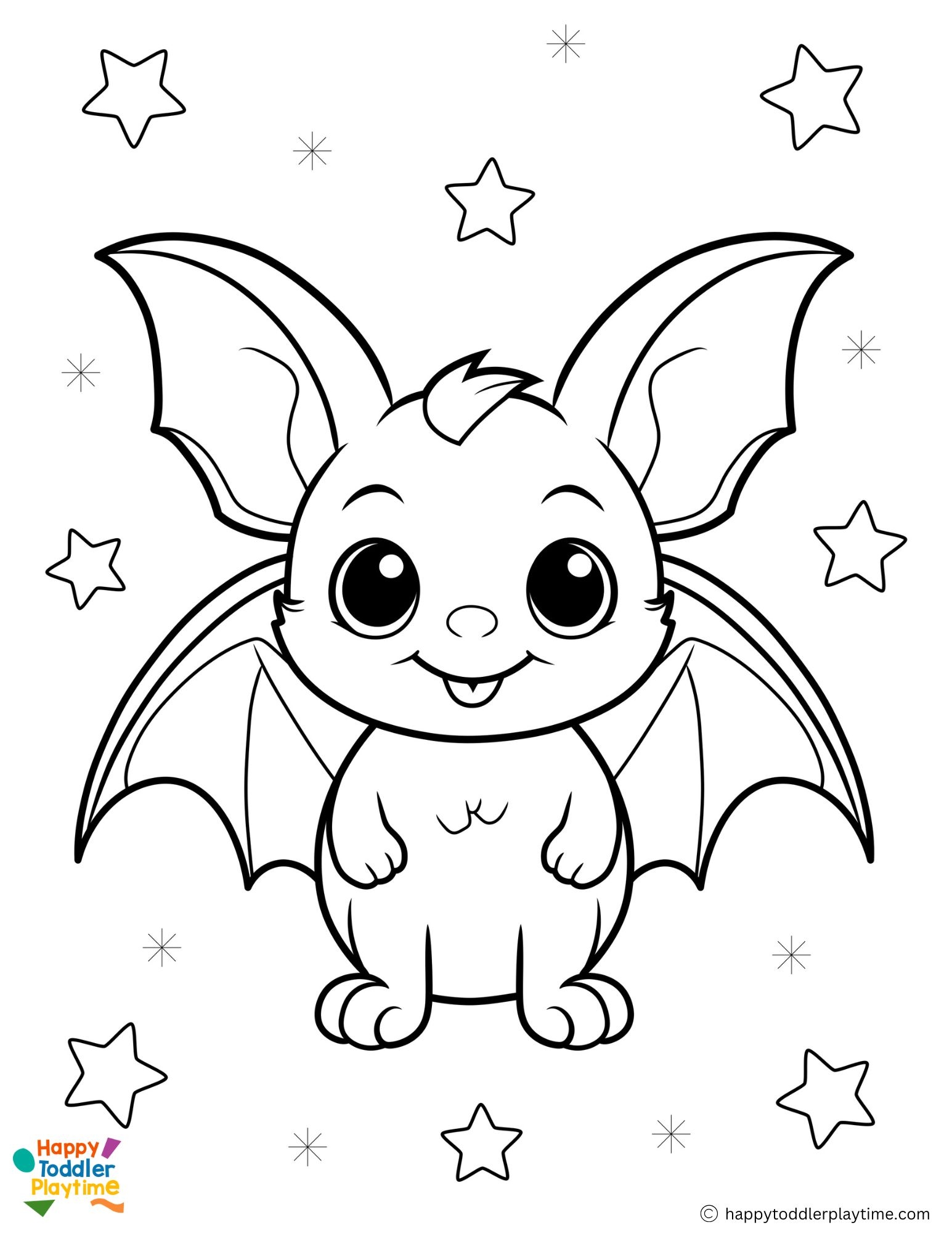Free Bat Coloring Pages For Kids Happy Toddler Playtime