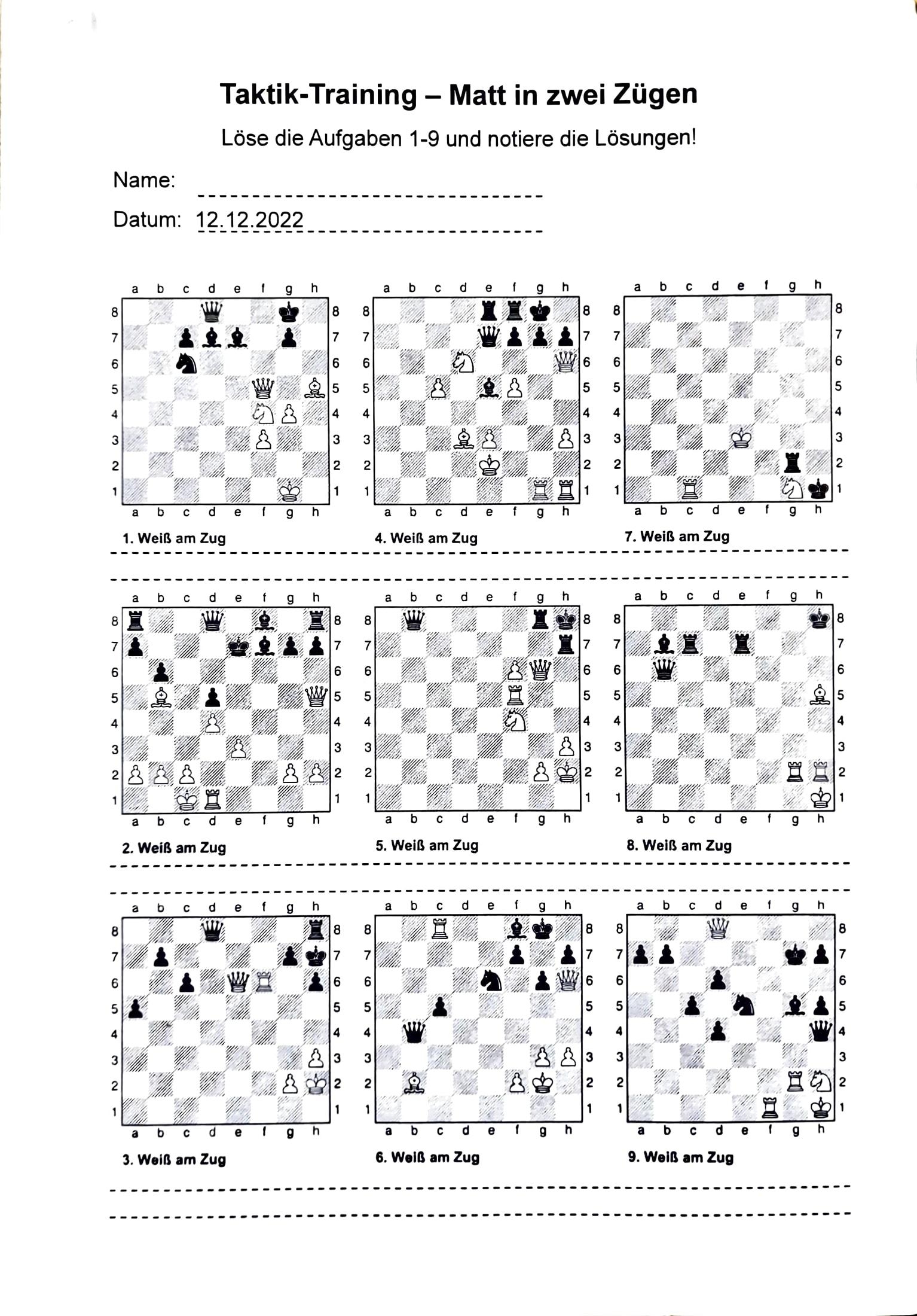 Chess Puzzles Free Printable