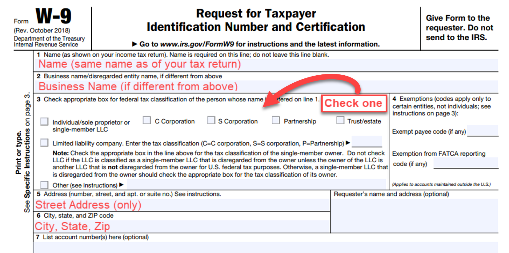 W9 Irs Form Fillable 2025