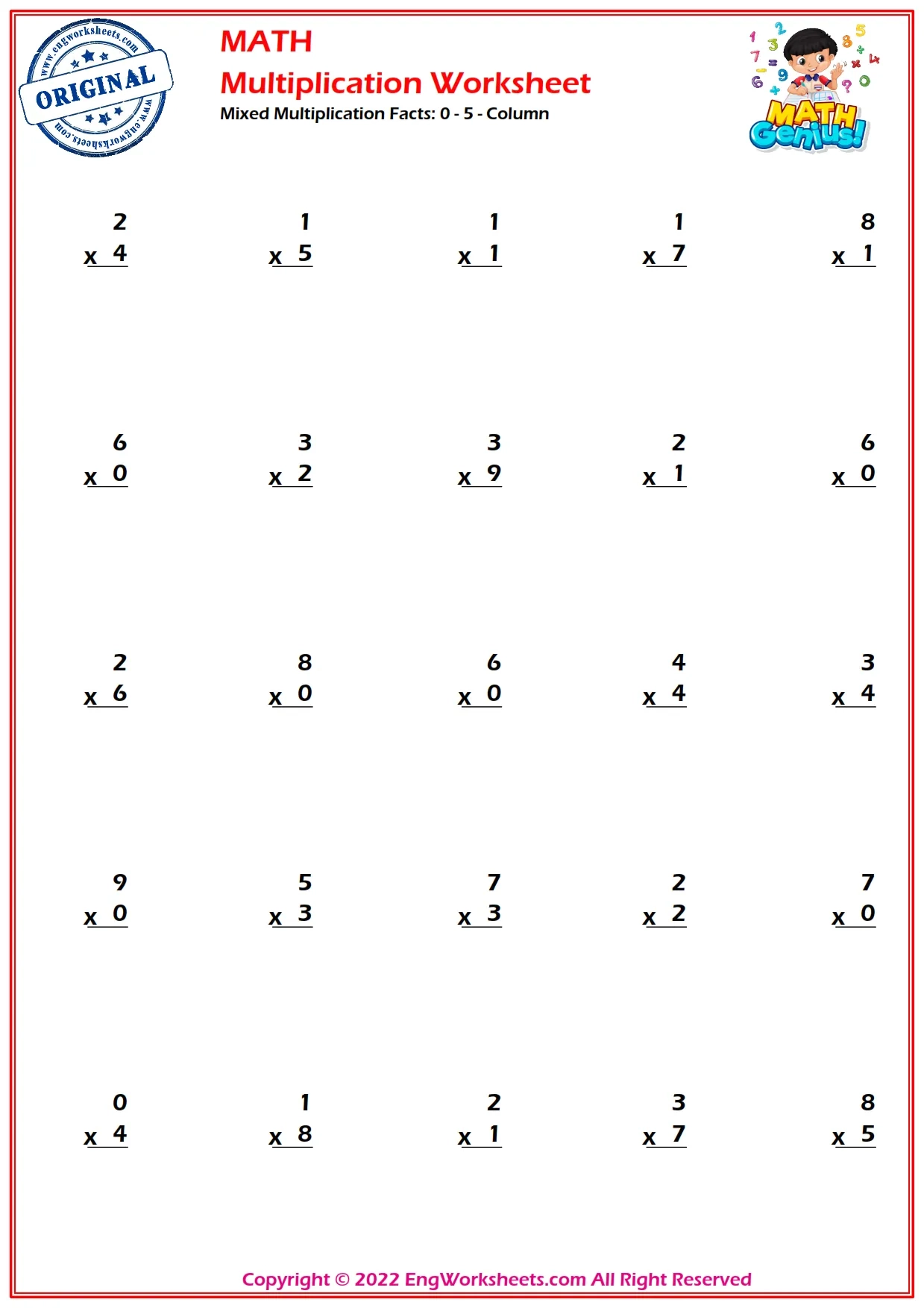 Free Multiplication Worksheet 0 5 Download Free Multiplication 