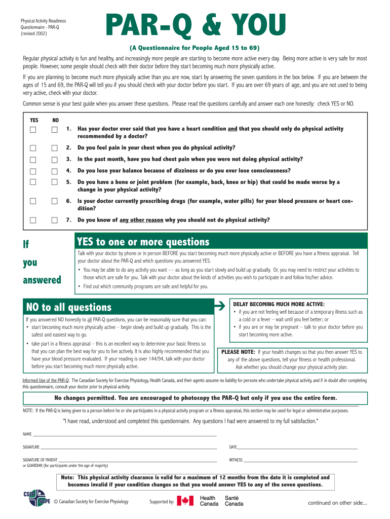 Free Online Par Q Form Fill Out amp Sign Online DocHub