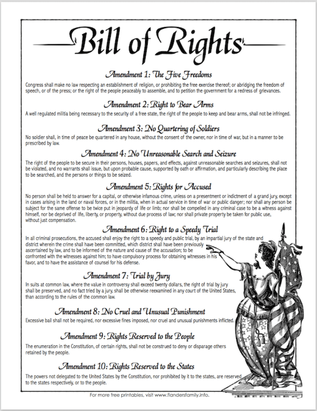 Free Patriotic Printables Historical Documents Flanders Family 