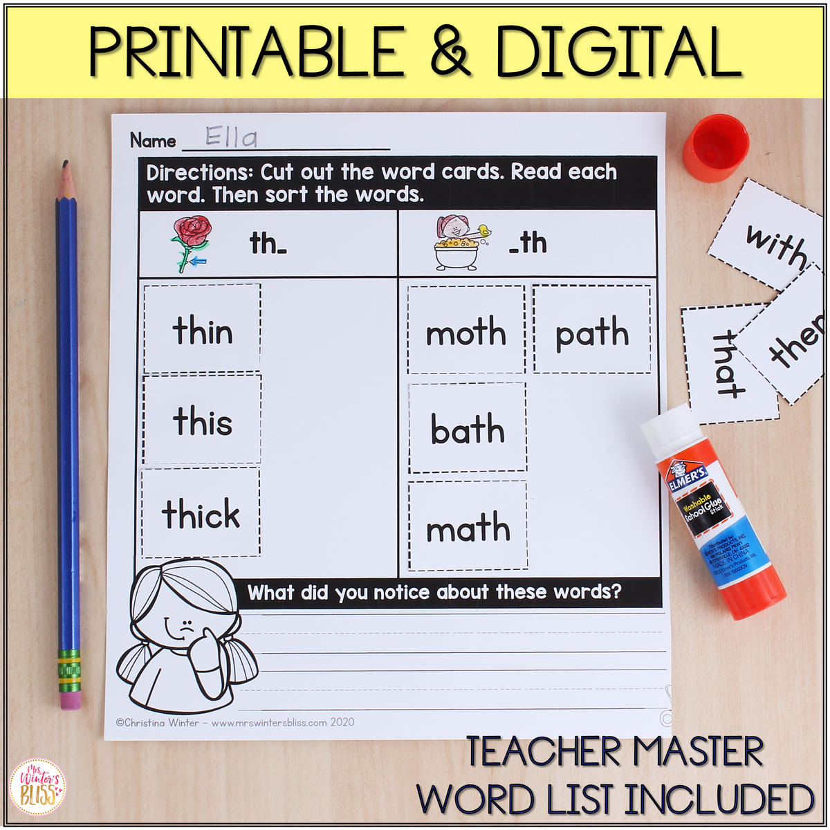 FREE Phonics Word Sorts DIFFERENTIATED Digital amp Printable 