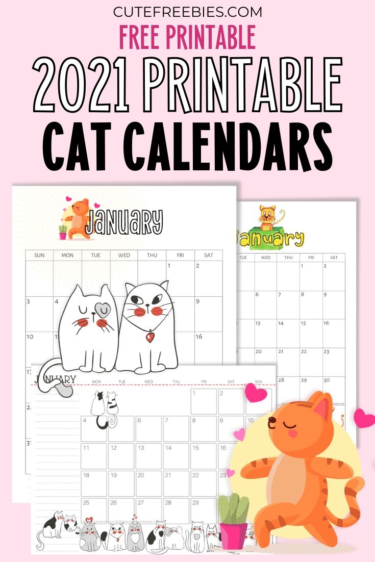 December 2025 Cat Calendar Printable