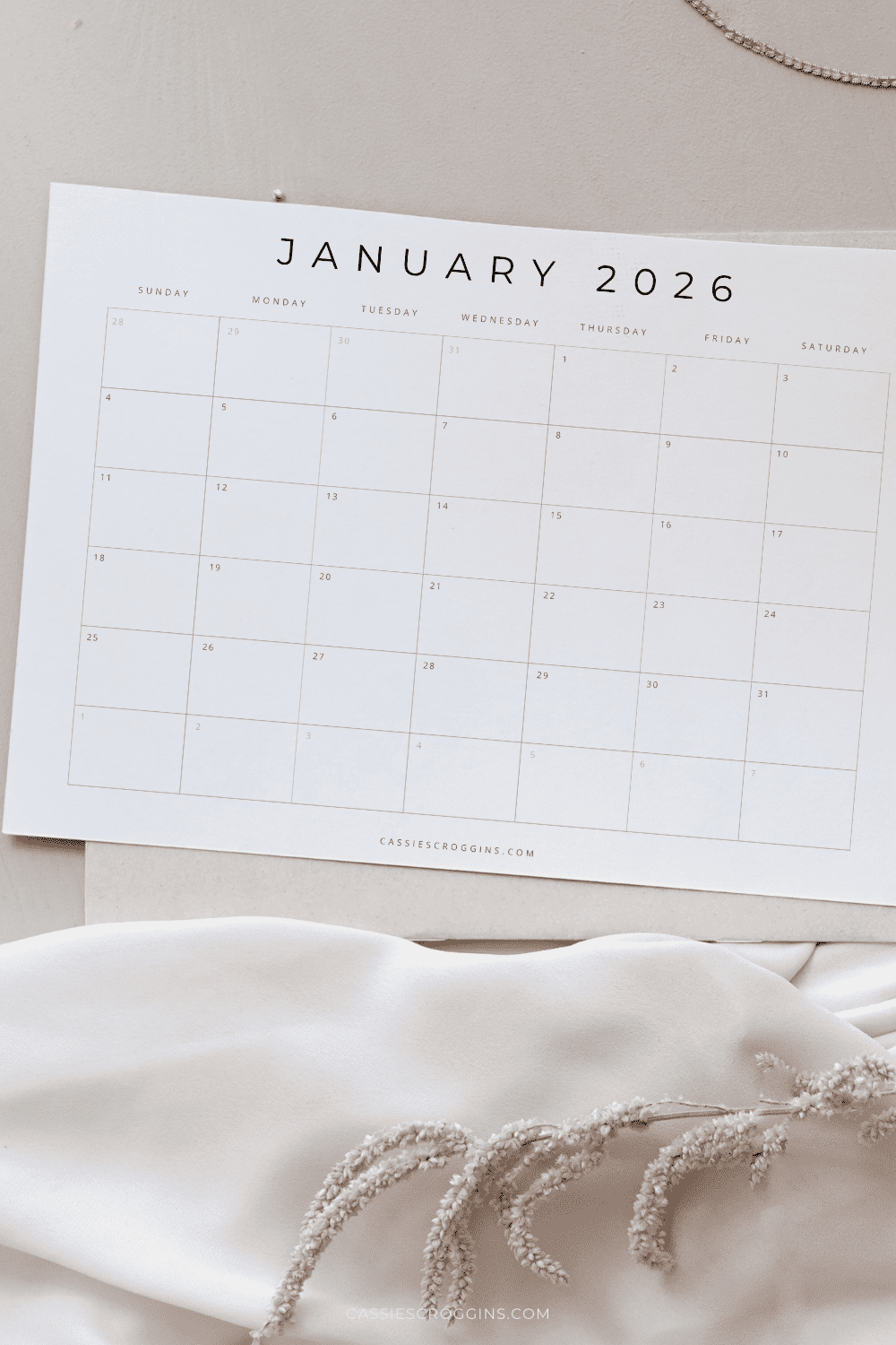 Calendar 2026 Free Blank Printable