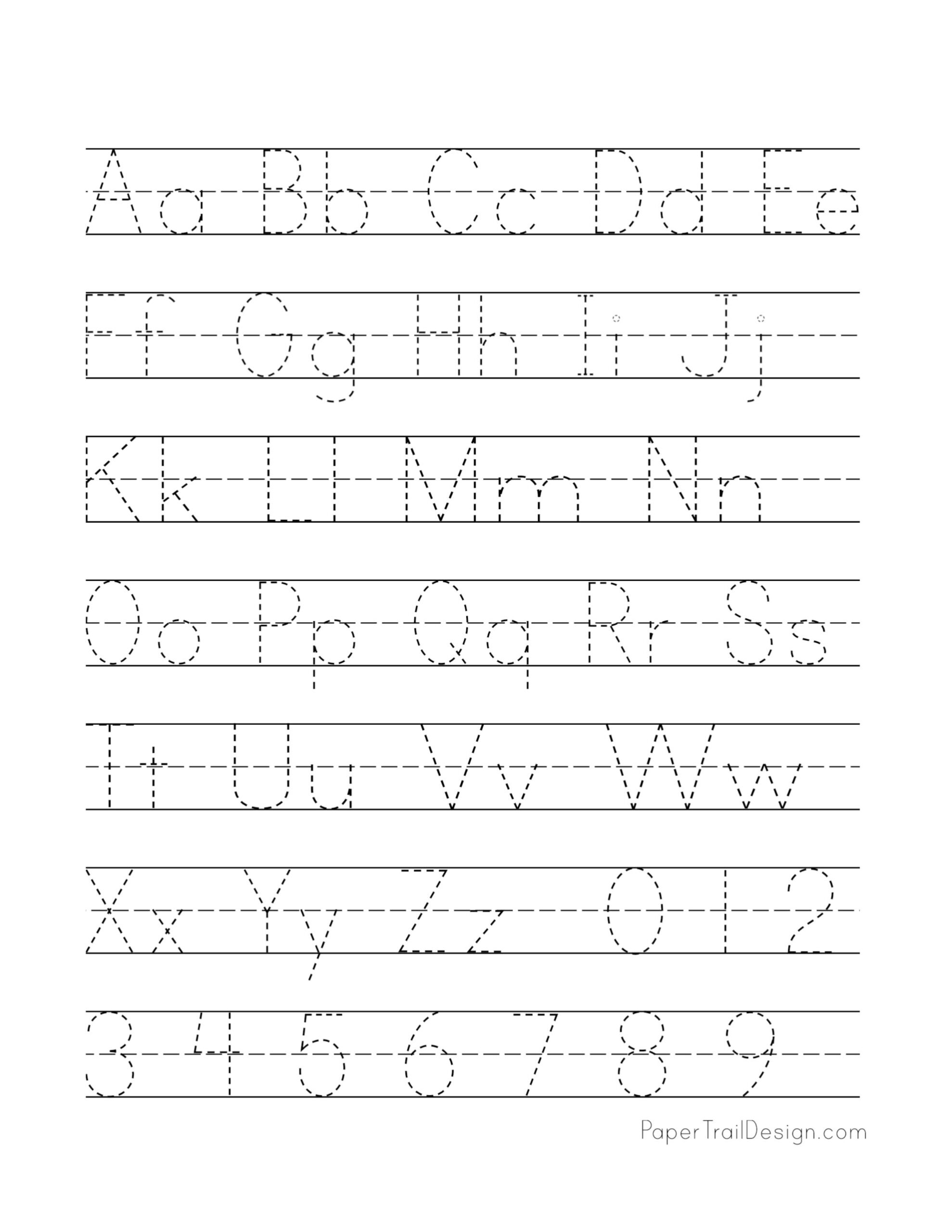 Free Printable Alphabet Handwriting Practice Sheets Paper Trail 