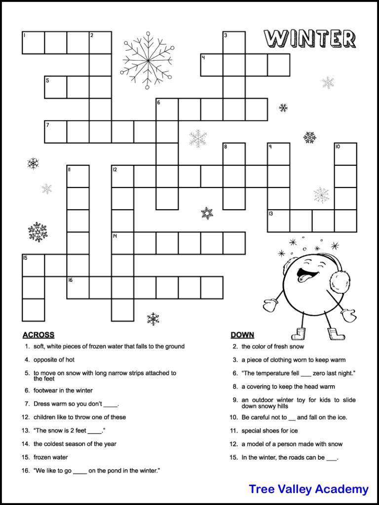Free Printable Crossword Puzzles 2014