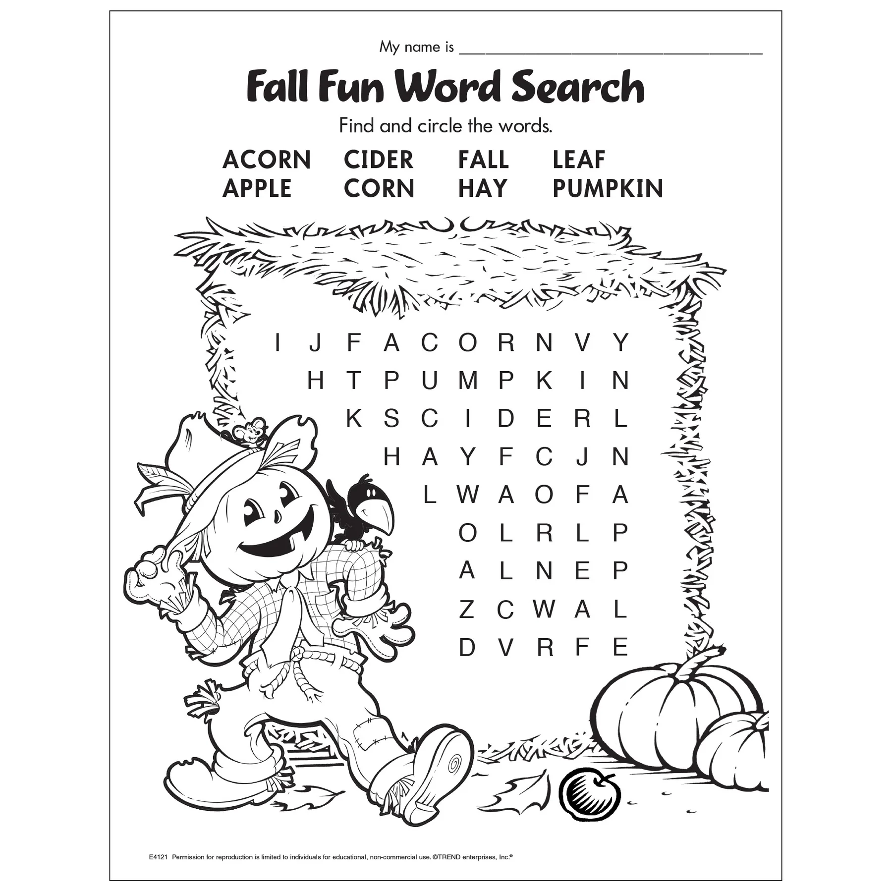 Free Printable Autumn Word Search Puzzles