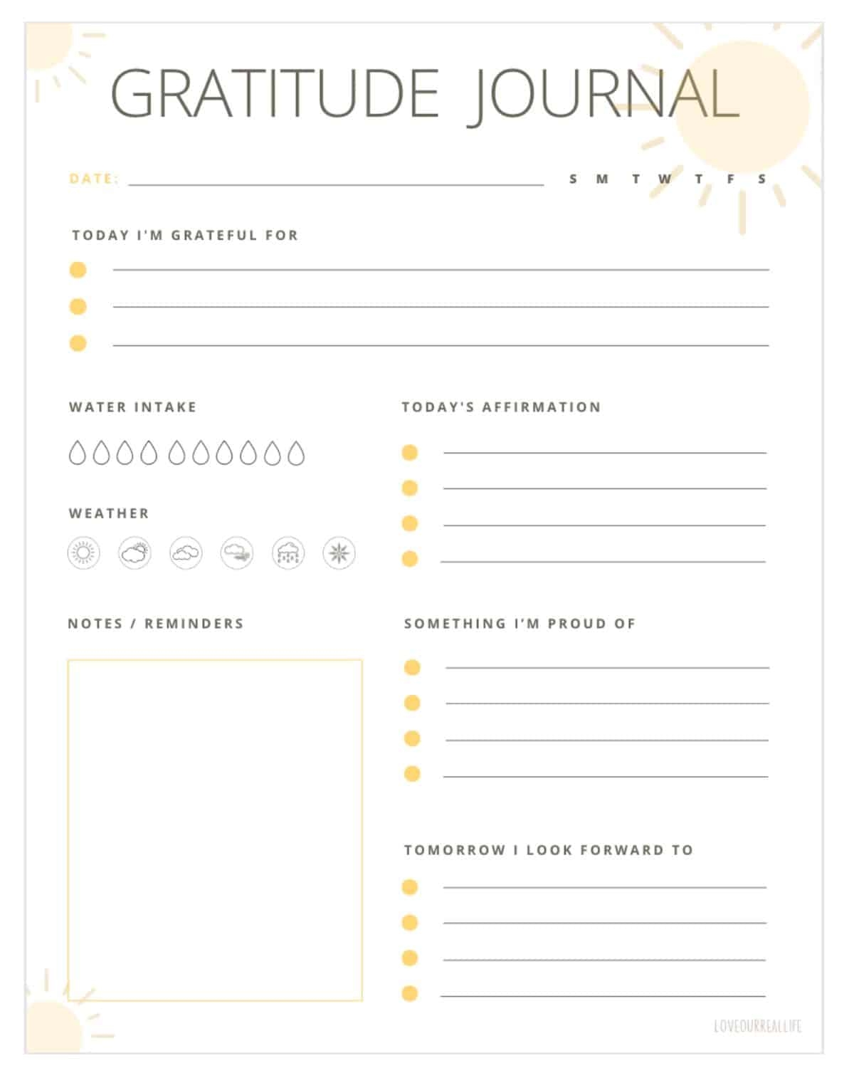 Free Printable Gratitude Worksheets Adults