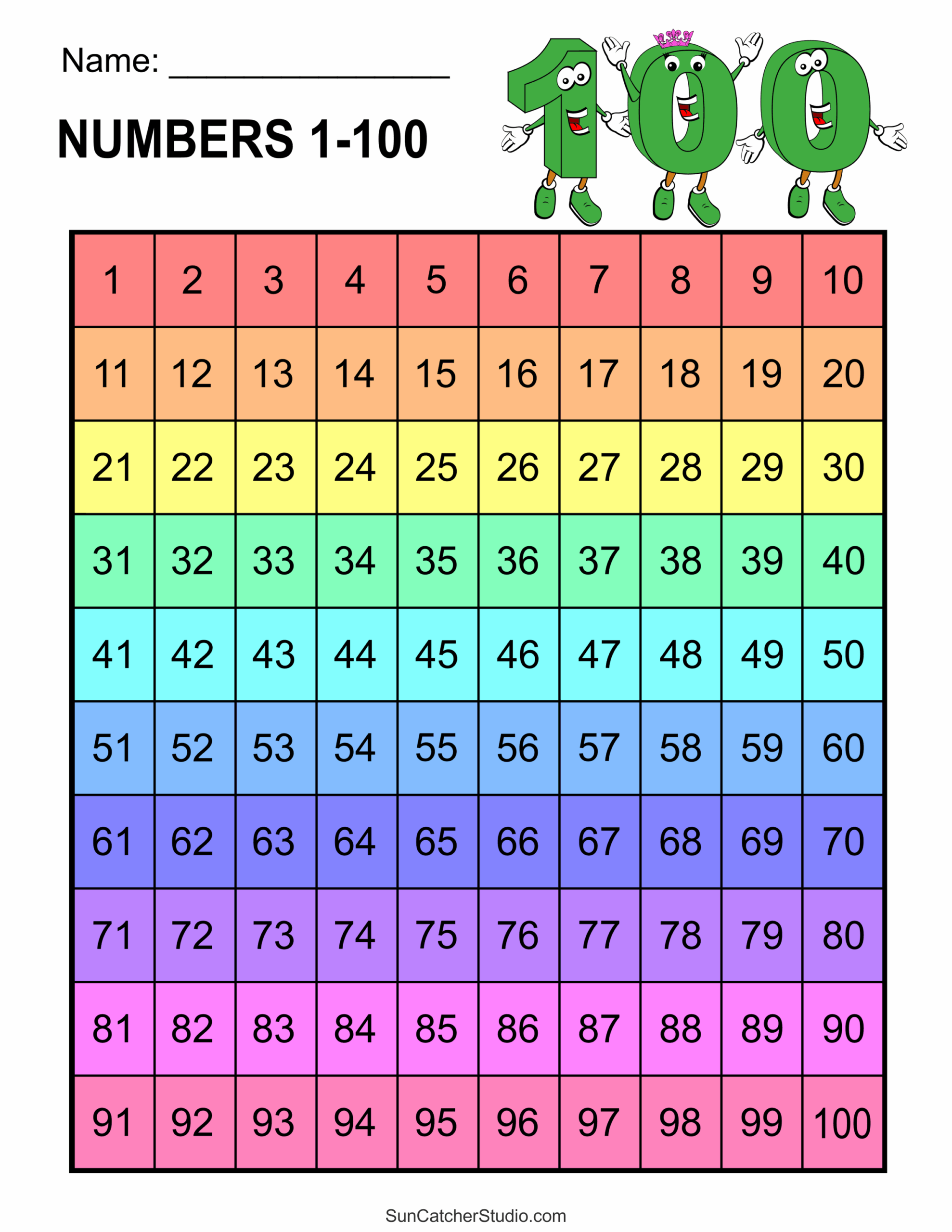 Free Printable 100 Grid Paper