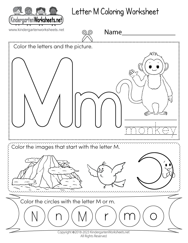 Free Printable Letter M Coloring Worksheet Worksheets Library