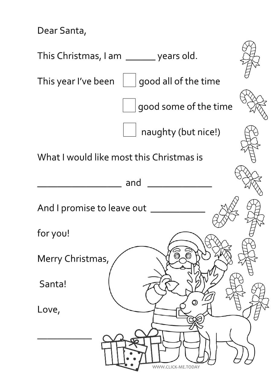 FREE PRINTABLE LETTER TO SANTA WRITING SET BLACK amp WHITE PDF