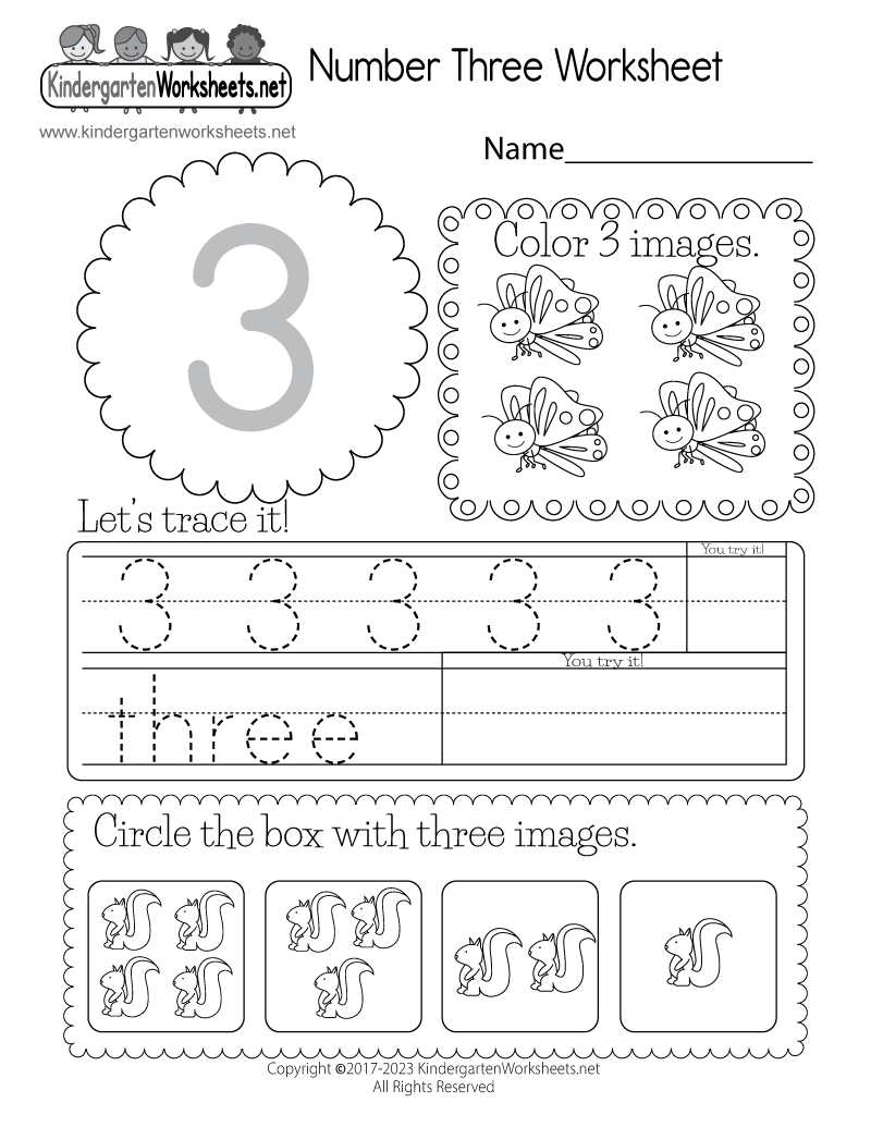 Free Printable Number 3