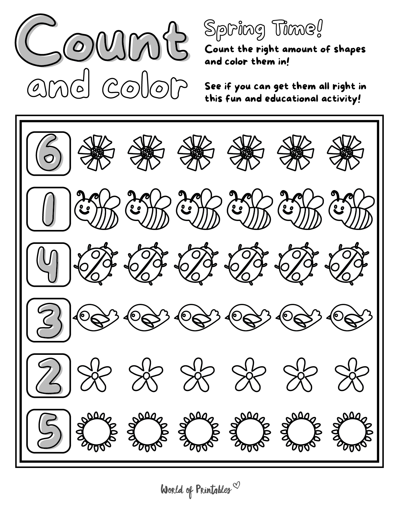 Free Printable Spring Math Worksheets For Students Worksheets 