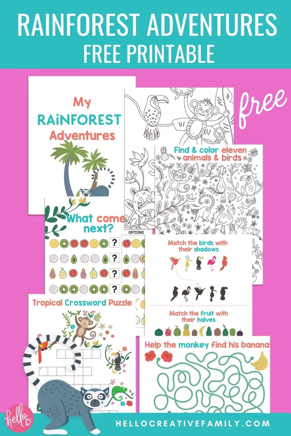Free Printable Rainforest Activities