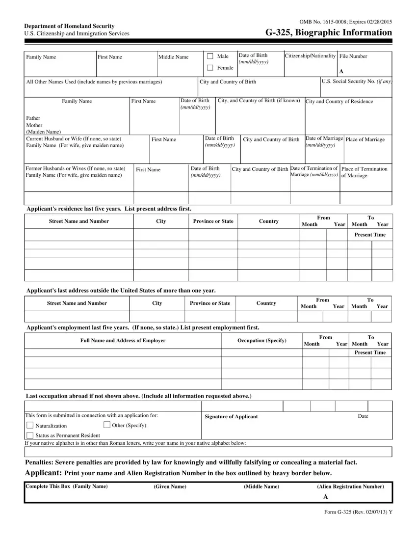 G325 Form Fill Out Printable PDF Forms Online