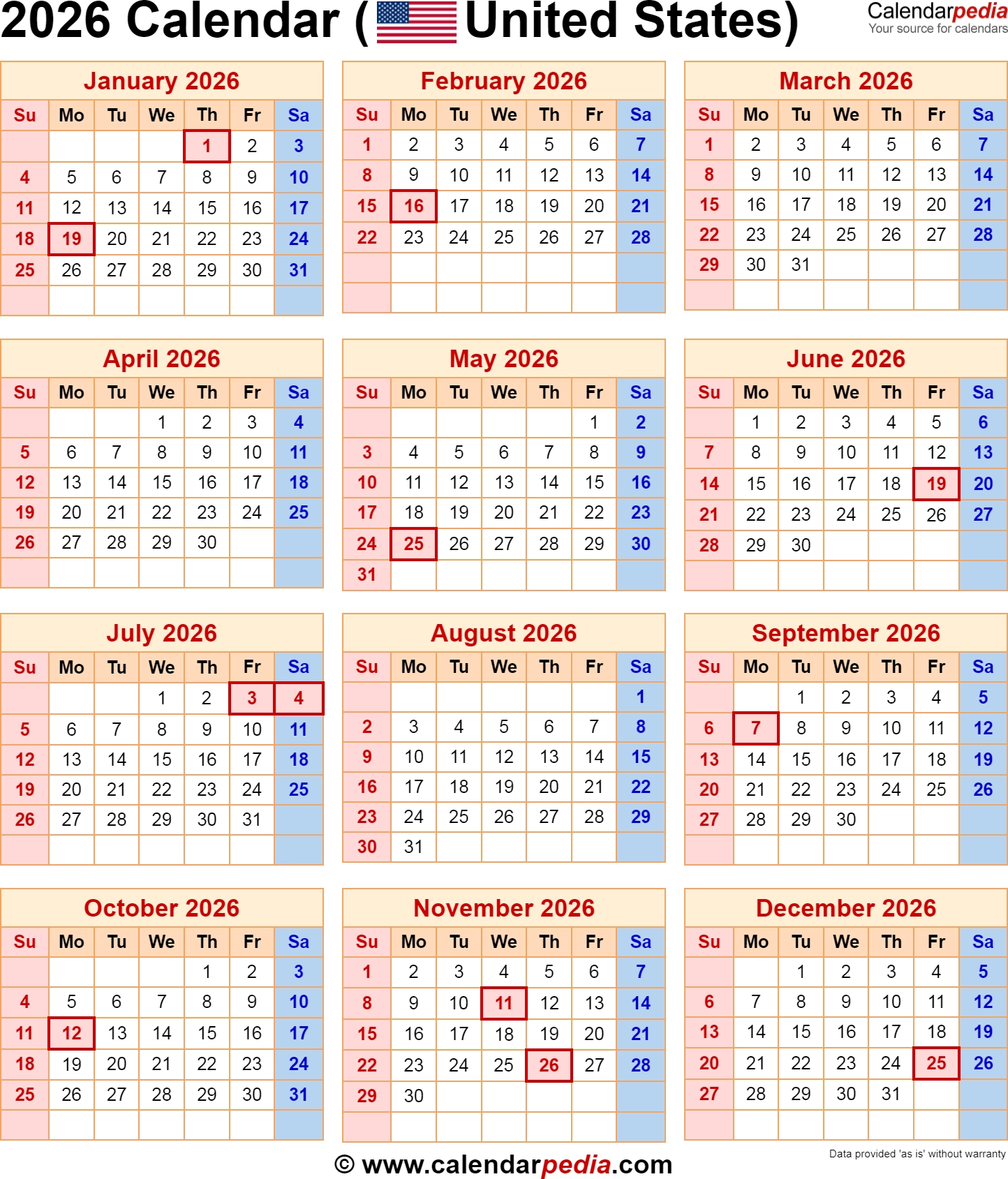 Government Calendar 2026 Calendar Layout Ideas