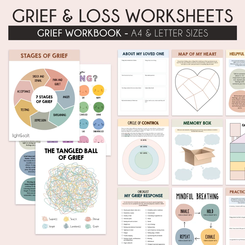 Grief amp Loss Worksheets LightandSaltDesign
