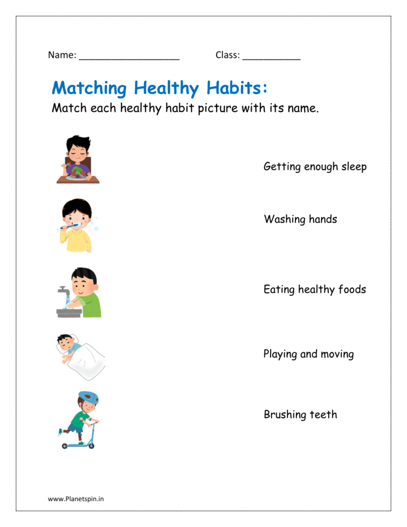Healthy Habits Worksheet For Grade 1 Planetspin in