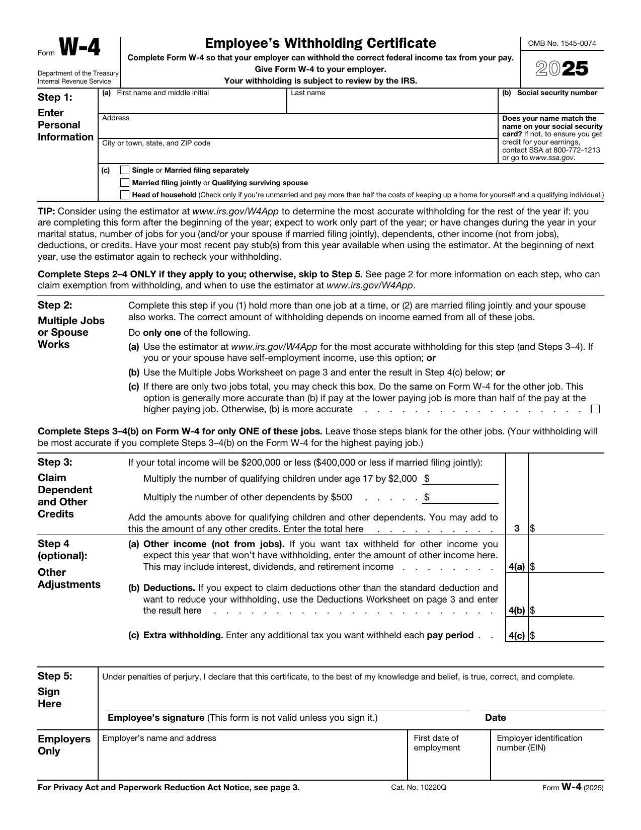 How To Fill Out A Form W 4 In 2026