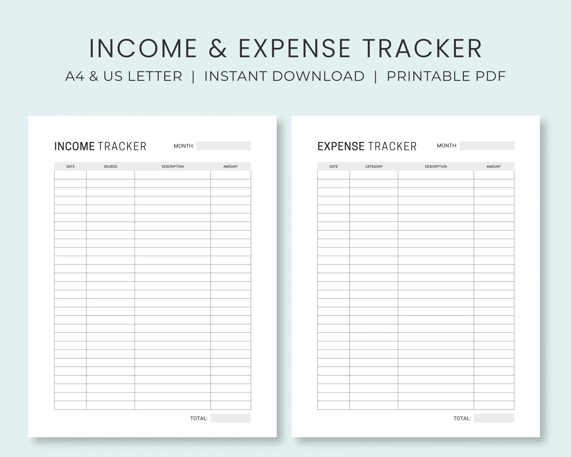 Income amp Expense Tracker Printable Geld Tracker Unternehmen 
