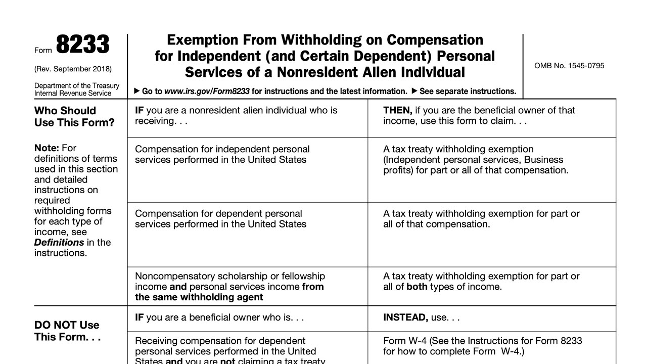 Irs Form 8233