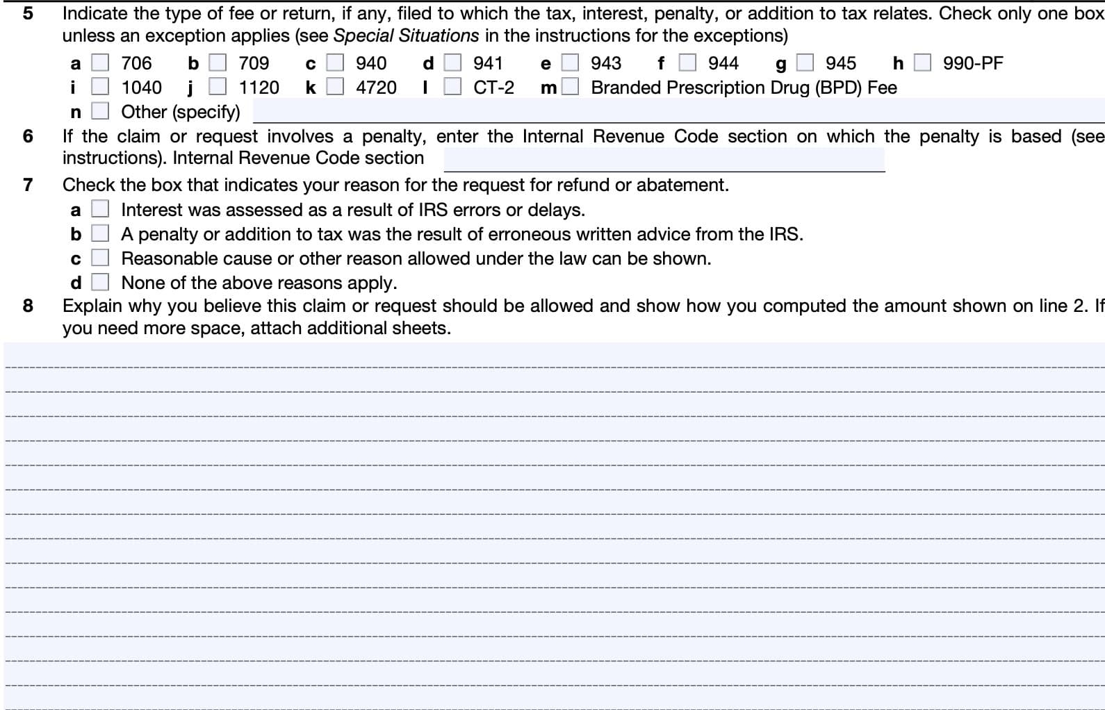 Irs Form 843 For Business