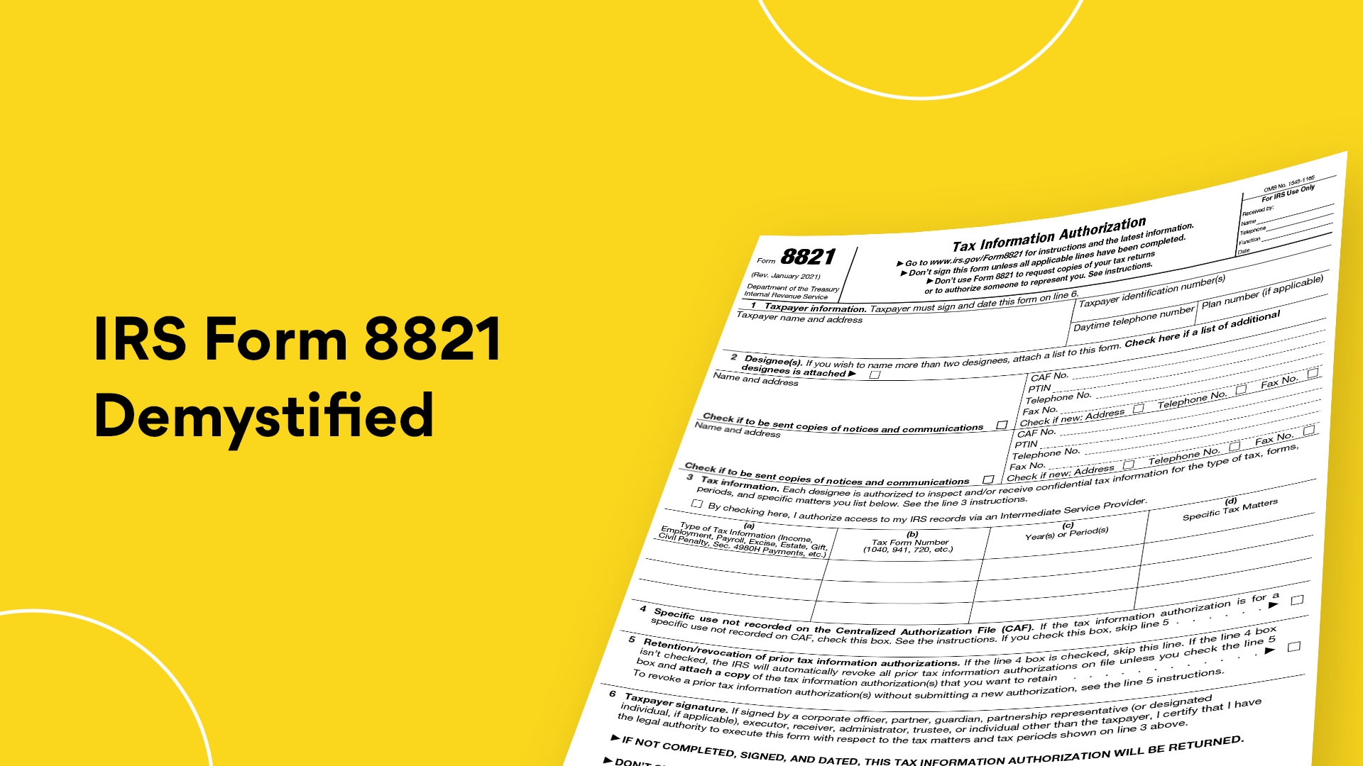What Is Irs Form 8821