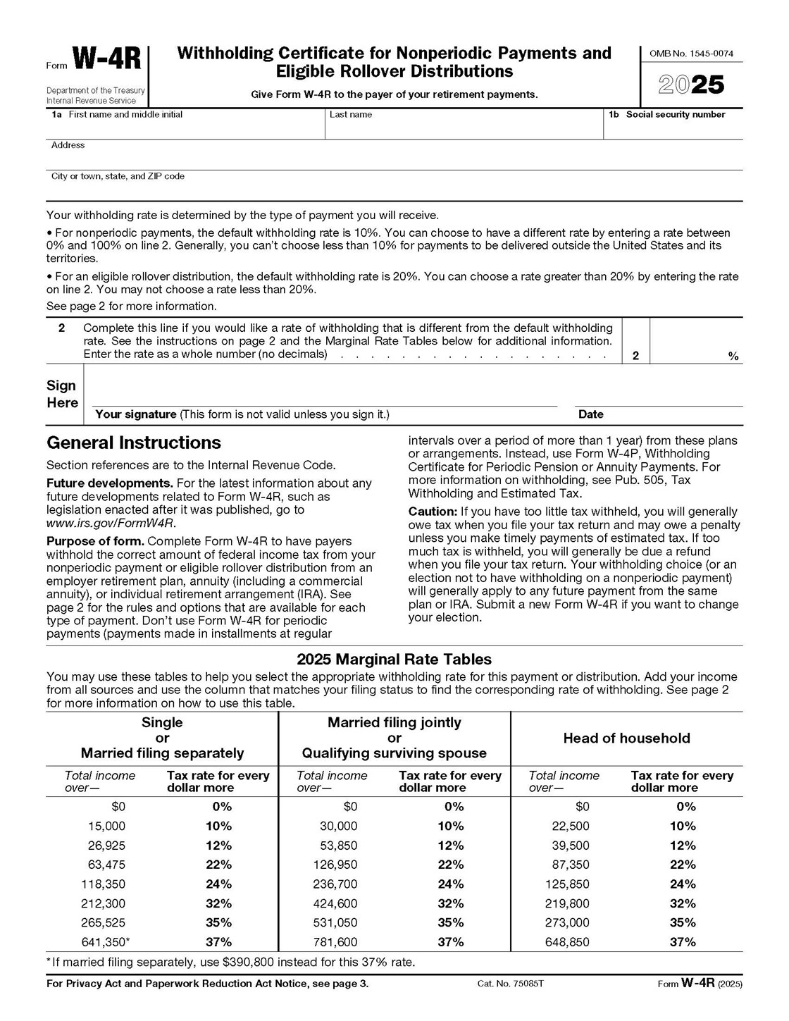 W4 Form 2025 Pdf Spanish