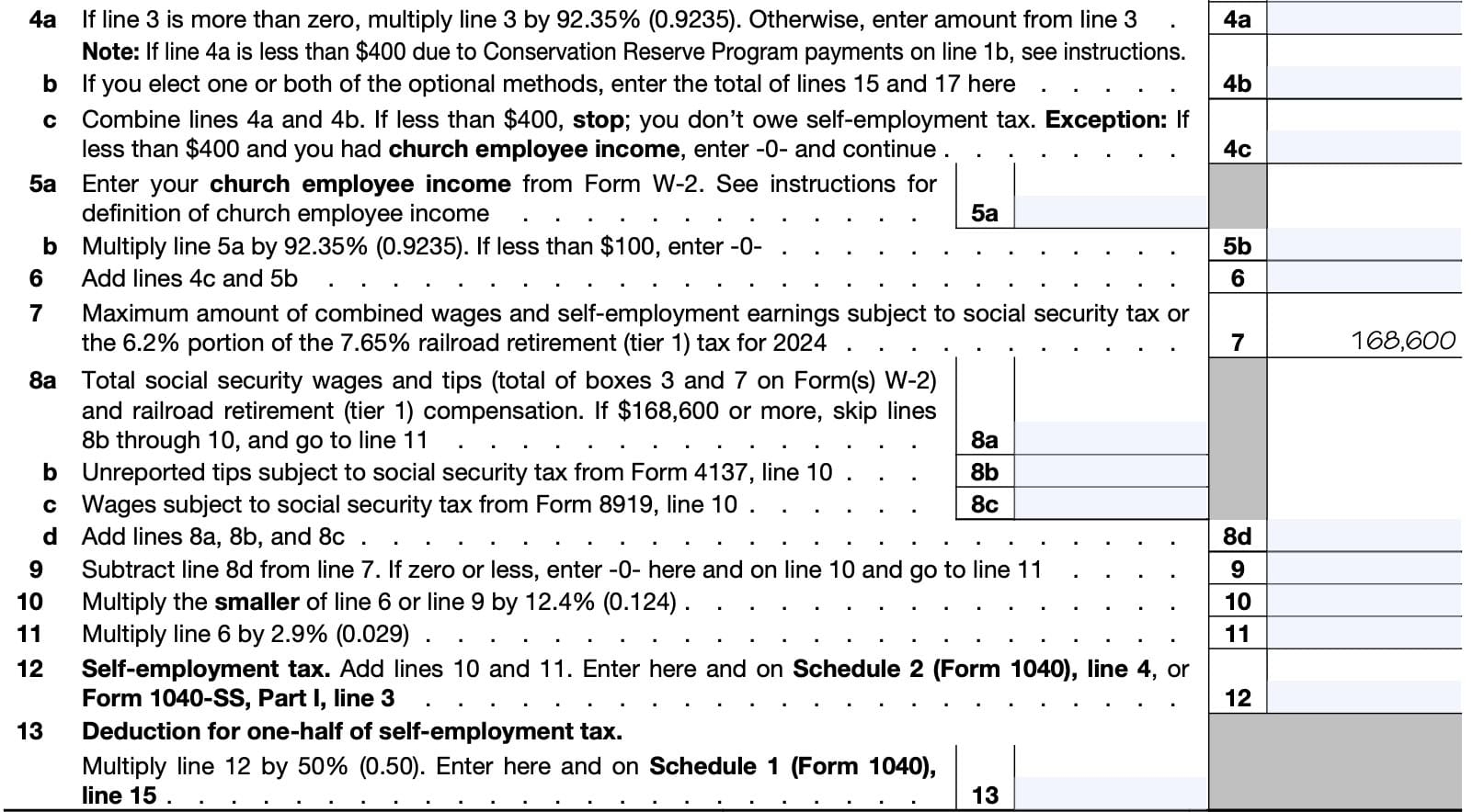 Irs Form 1040 Schedule Se 2022