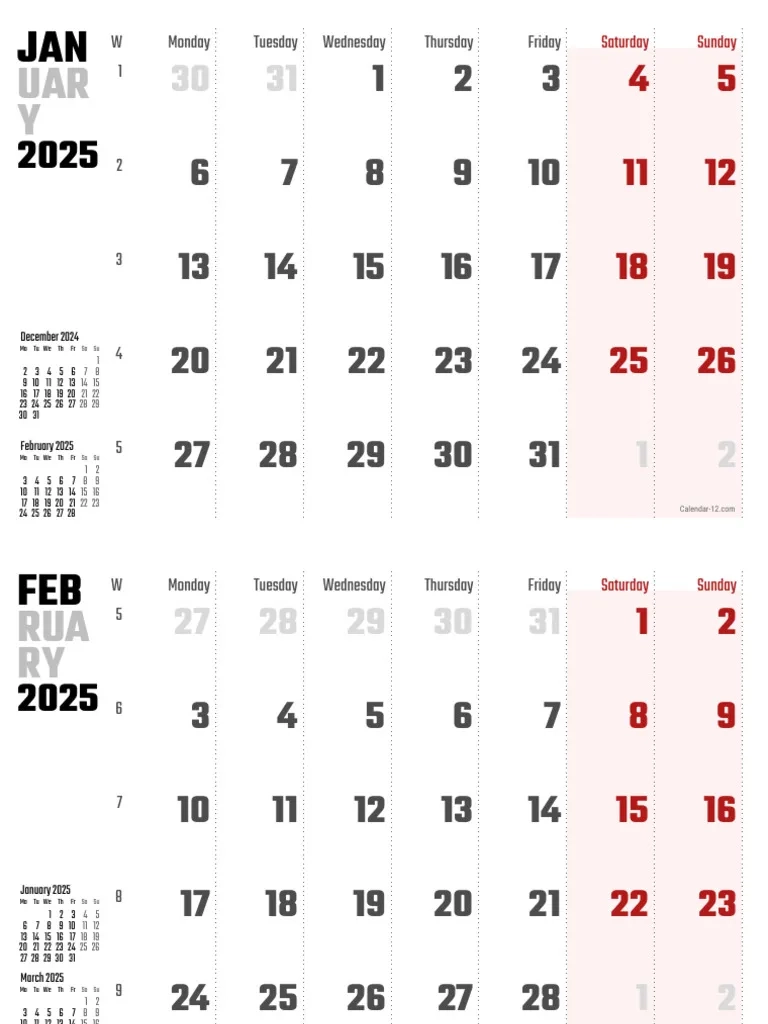 Printable Calendar December 2025pages
