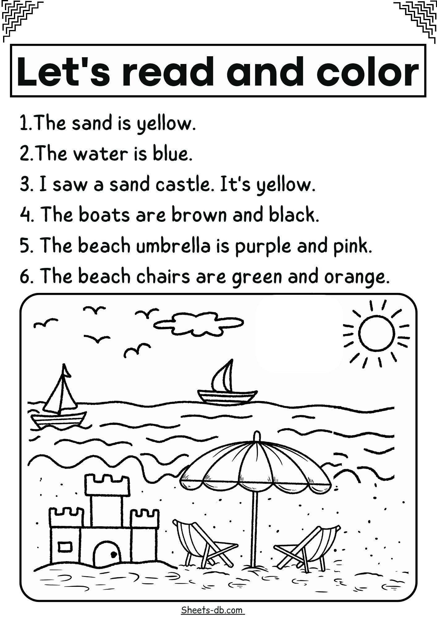 Lets Read And Color Sheets Worksheets Library