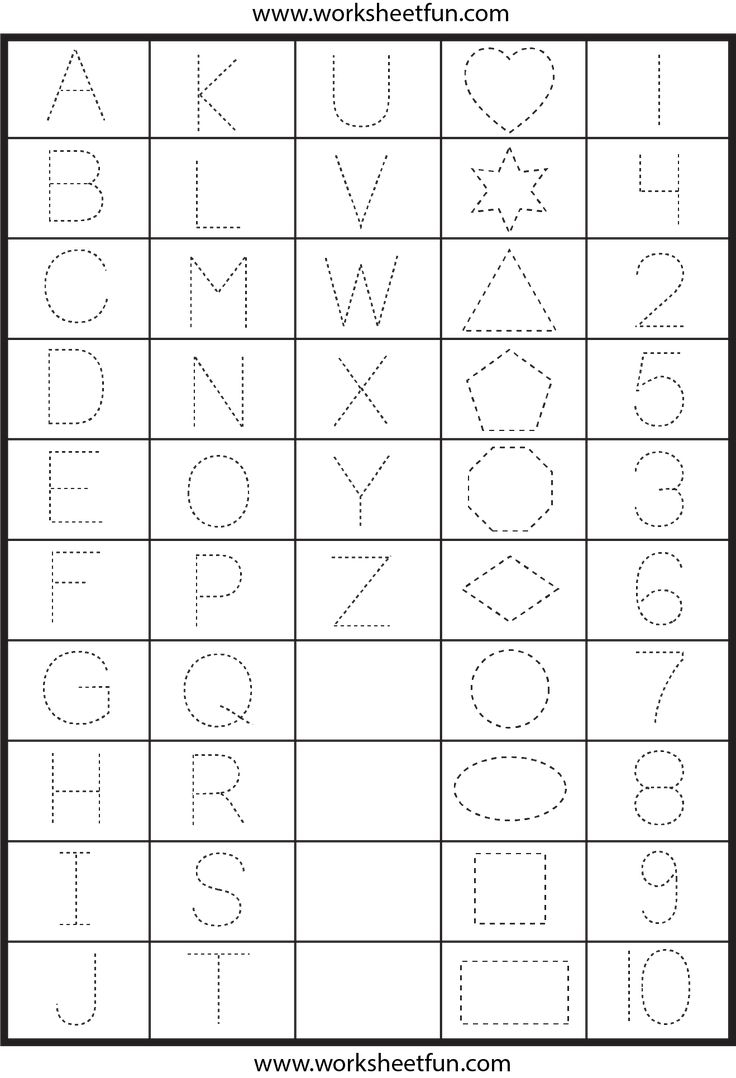 Free Printable Letters And Numbers Worksheets
