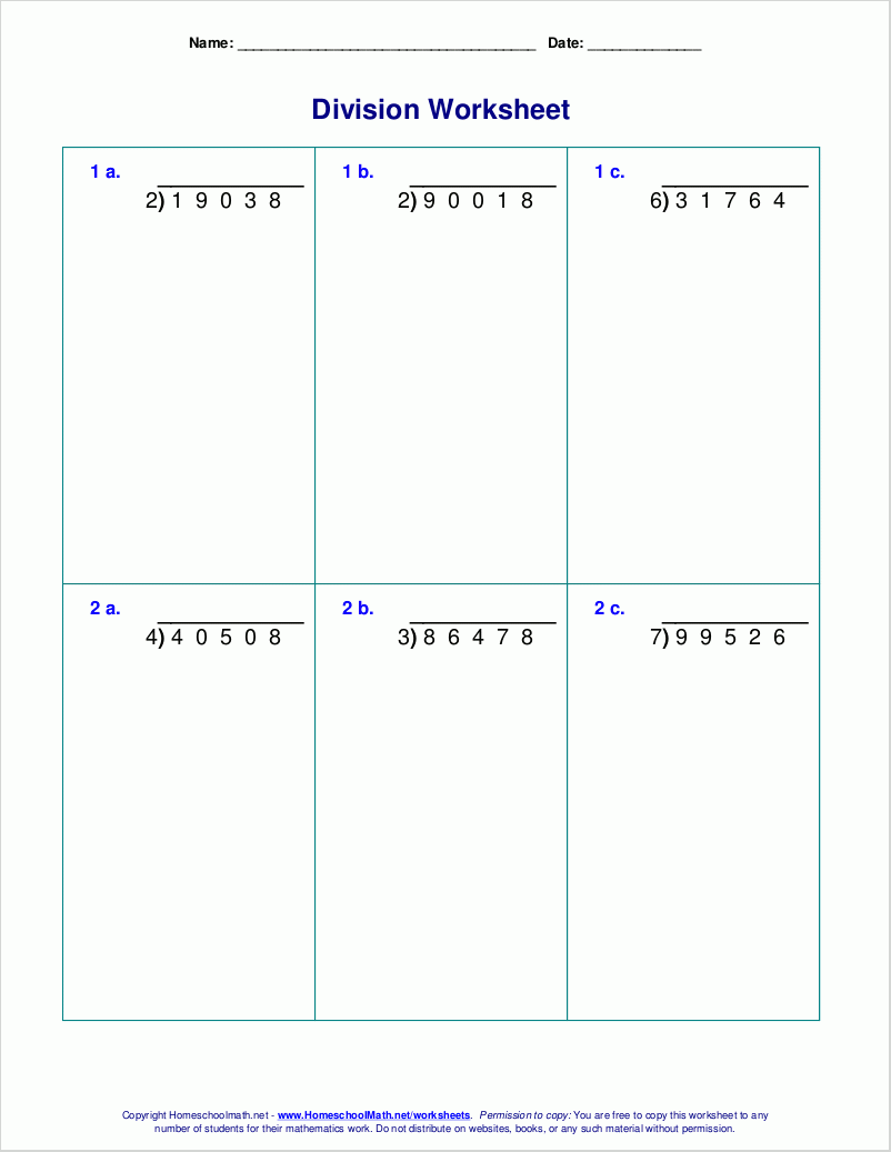 Easy Long Division Worksheets Free Printable