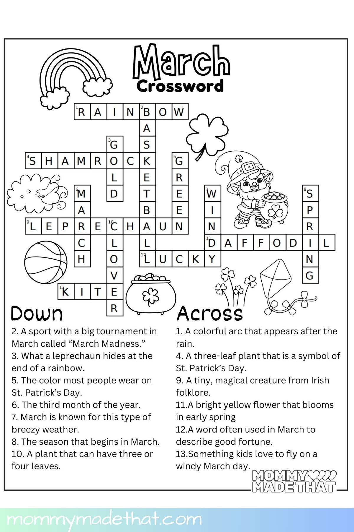 Printable Crossword Puzzle With Answers